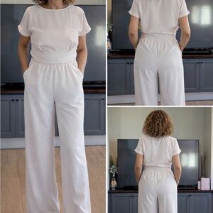 Chic very light pink almost cream two piece set